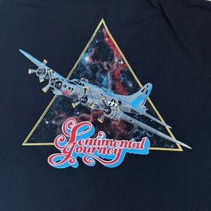 Vintage 90s Sentimental Journey Airplane Jet Black XL single T-Shirt